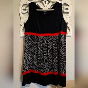 Plus Black, White, and Red Dress - 18W